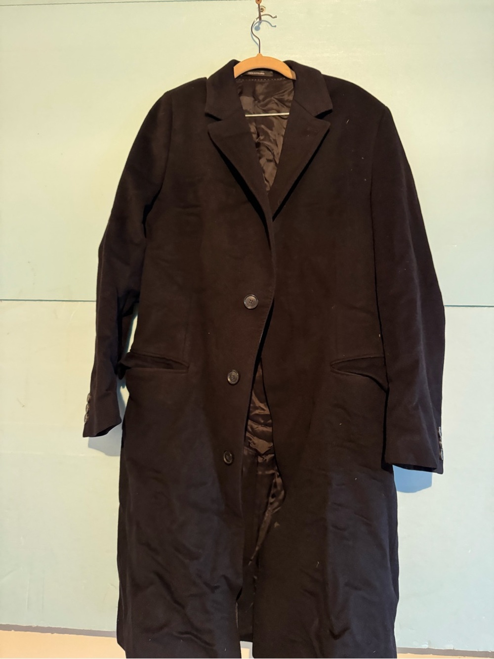 Boss Men's Black Pea Coat - Tailored Single-Breasted Style